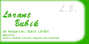 lorant bubik business card